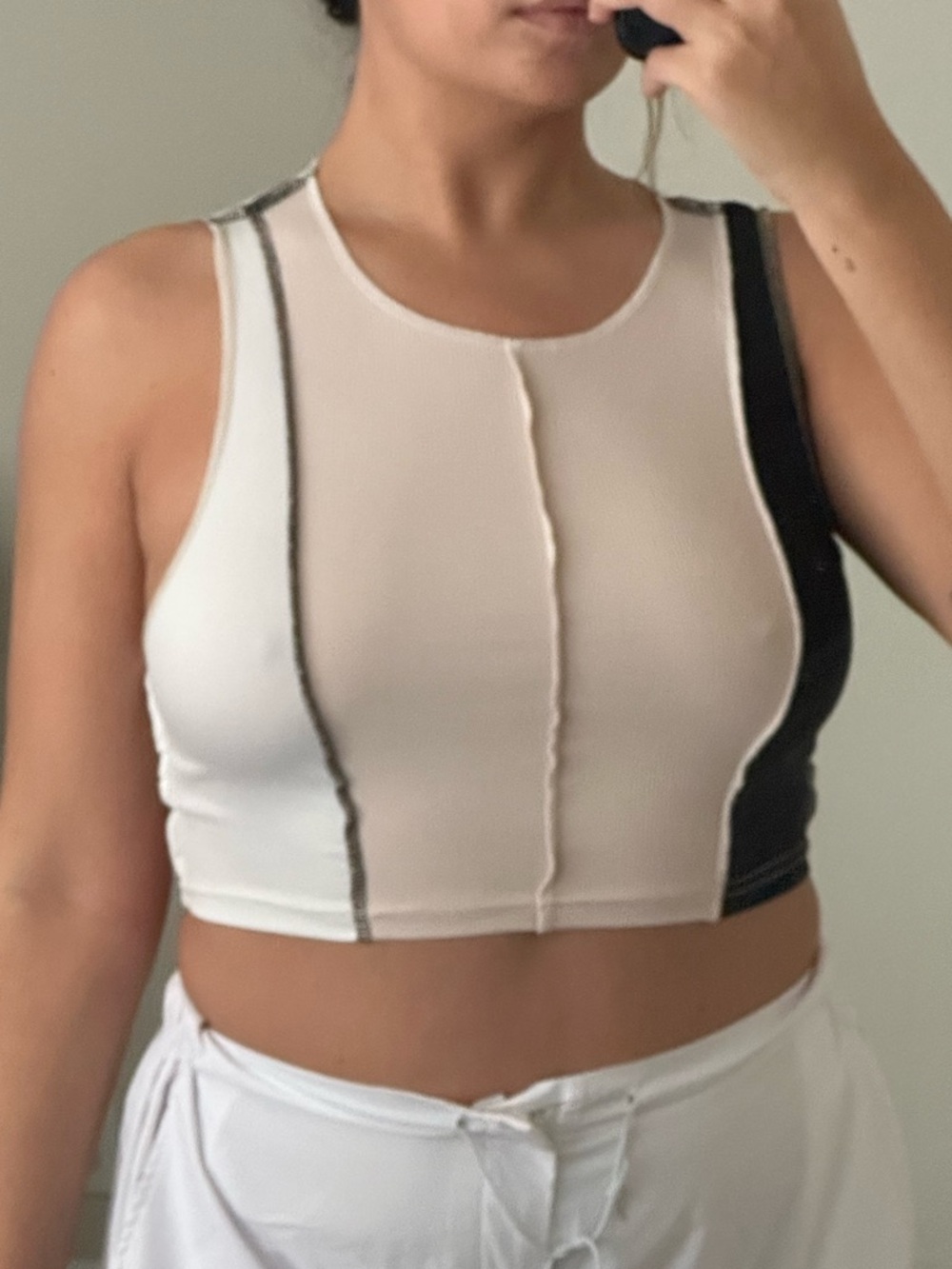Color block crop tank